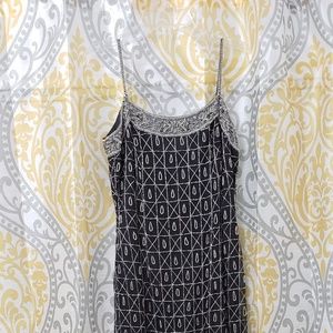 ❤Black & Silver Beaded Evening Gown❤